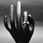 Green Crown Silver Ring