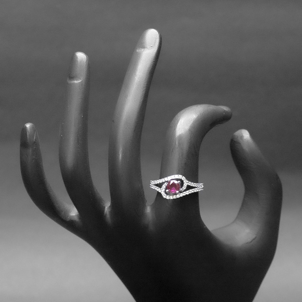 Red Stone 925 Sterling Silverr Ring