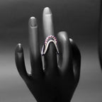 Ruby Crown Silver Ring