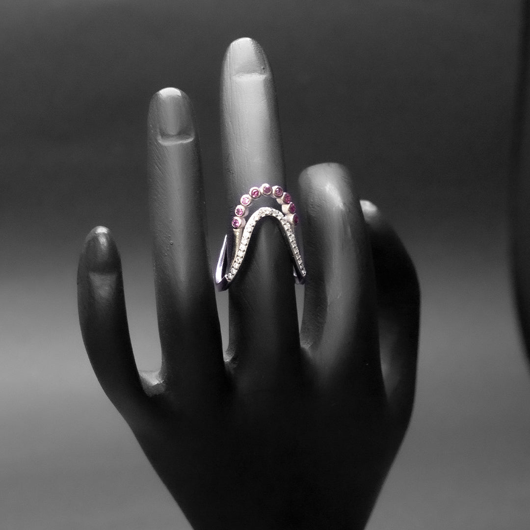 Ruby Crown Silver Ring