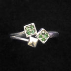 Green Geometric CZ Ring
