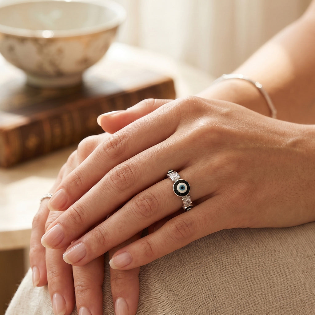 Evil Eye Silver Ring