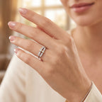 Double Band Halo Silver Ring