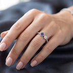 Blue Sun Moon Silver Ring