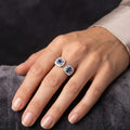 Blue Square Stone Silver Ring