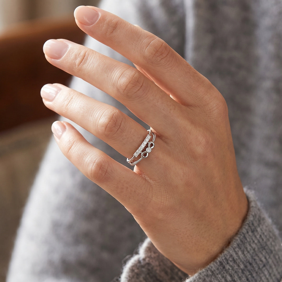 Infinity Crystal Silver Ring