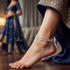 925 sterling silver double-strand anklet