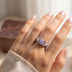 Purple Stone Statement Silver Ring