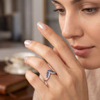 Blue Tiara Ring Silver Ring