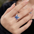 Purple Butterfly Silver Ring for Women