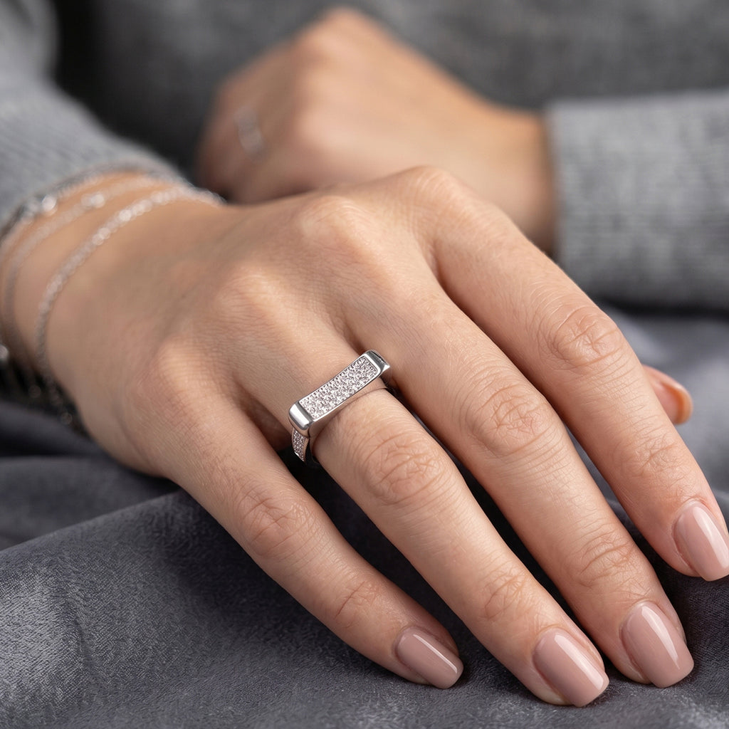 Flat Bar Silver Ring