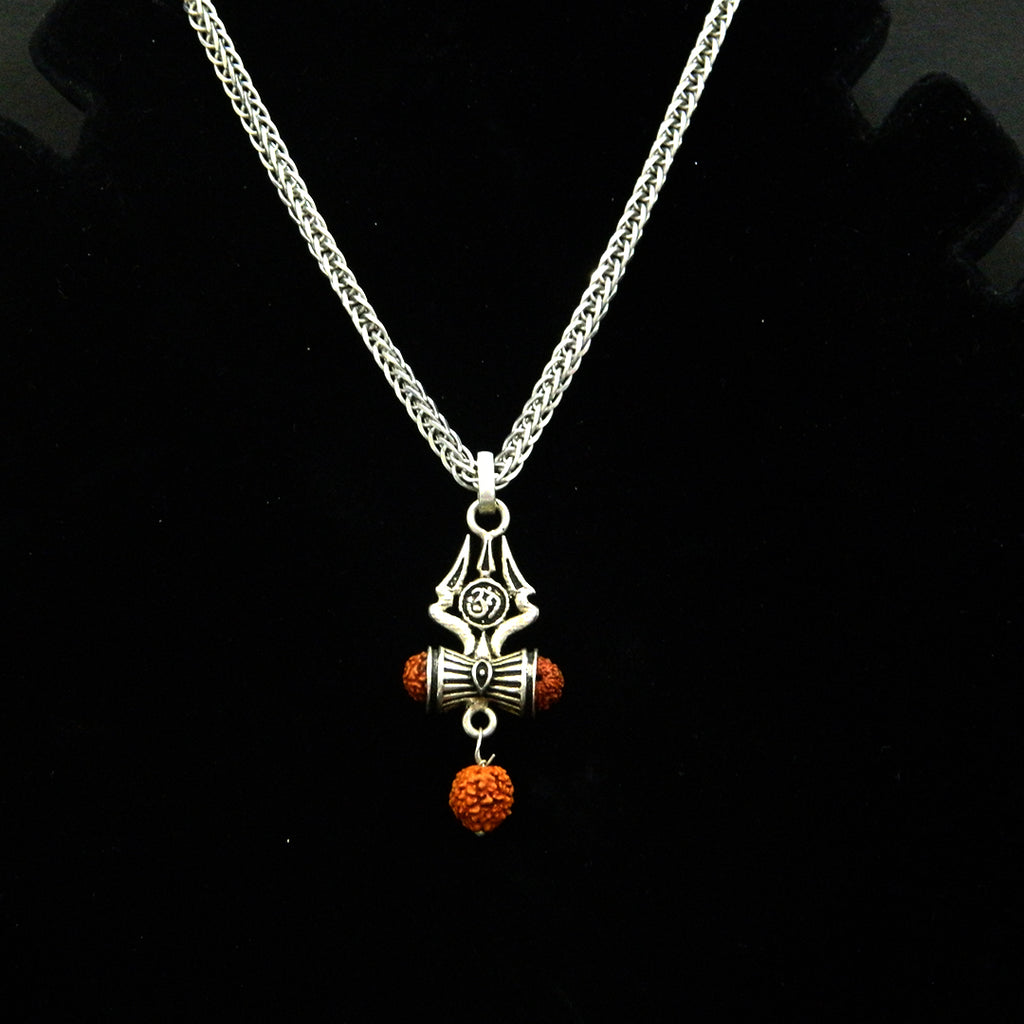 YurSilver Sacred Trishul Rudraksha Pendant