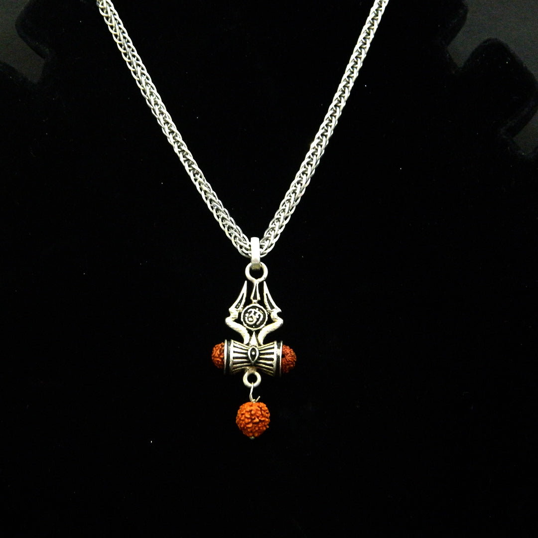YurSilver Sacred Trishul Rudraksha Pendant