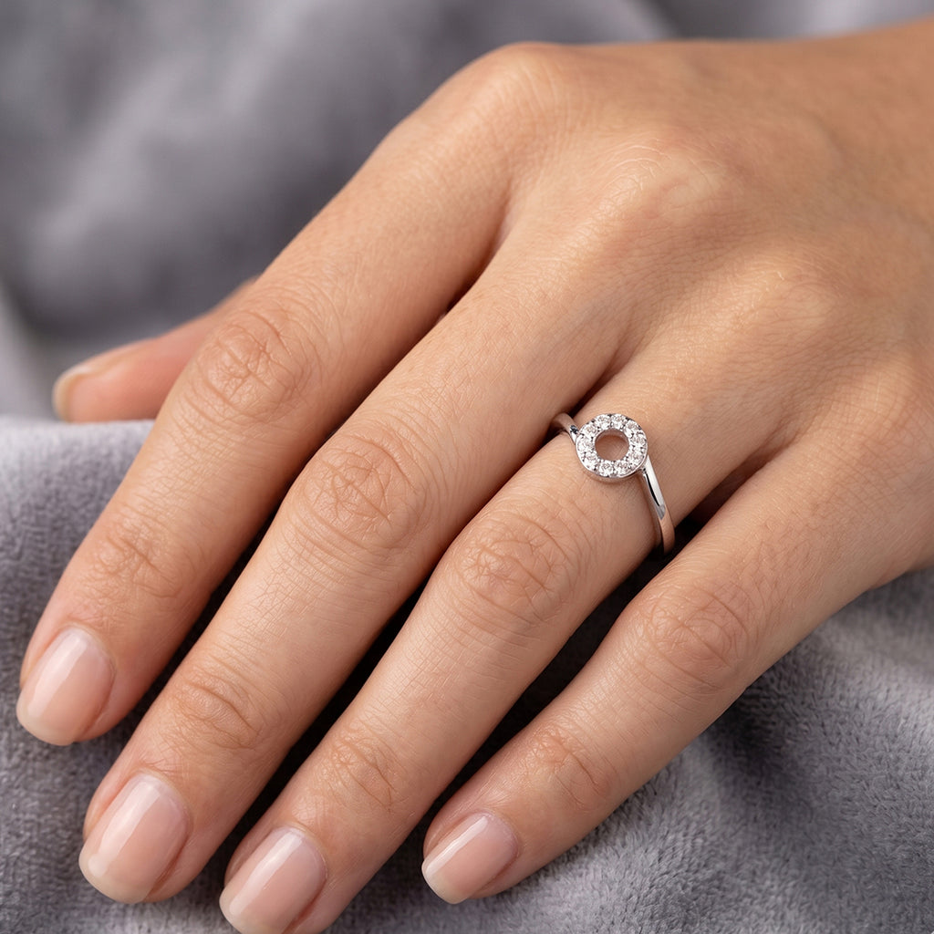 Circle Stone 925 Sterling Silver Ring