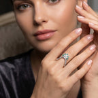 Green Blossom Ring Silver Ring