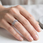 Silver Chevron Stacking Band