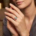 Green Geometric CZ Ring