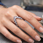 Blue Curve silver Ring
