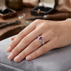 Red Stone 925 Sterling Silverr Ring