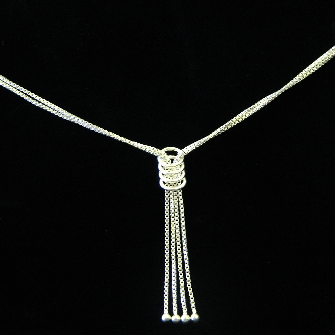 Box Link Tassel Knot Necklace