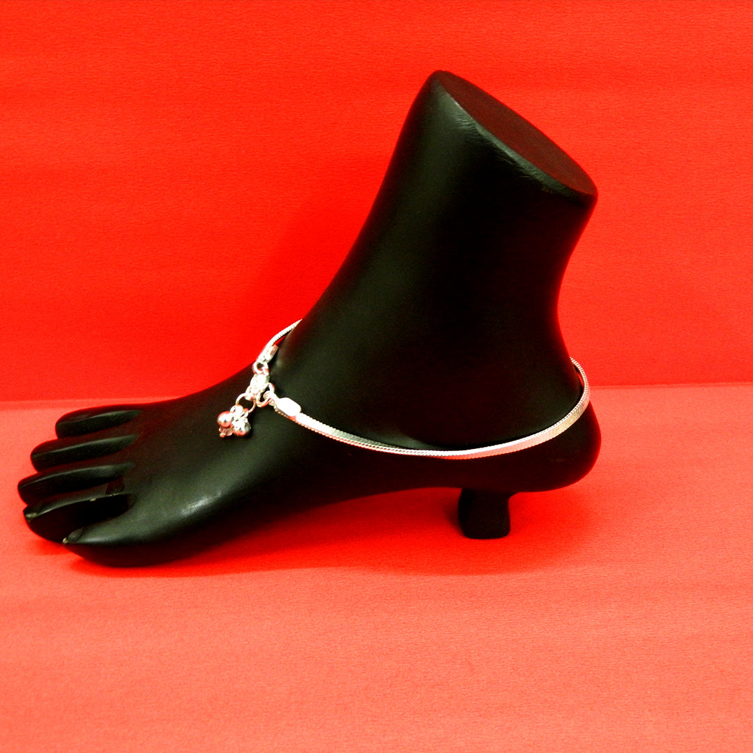 Silver Chain Anklet with charm