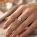925 Sterling Silver Floral Star Ring