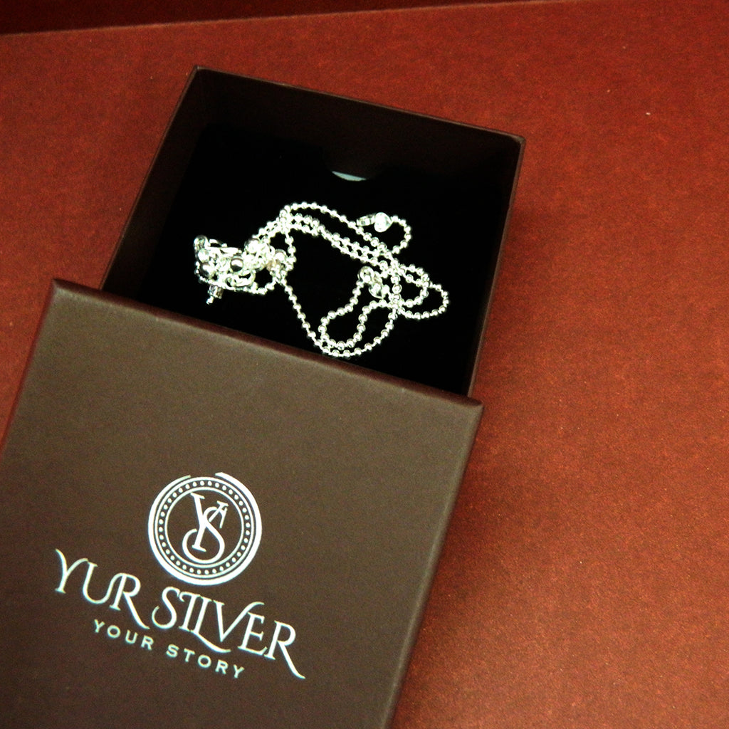 925 Sterling Silver Chain Anklet with Bead Cluster Charm