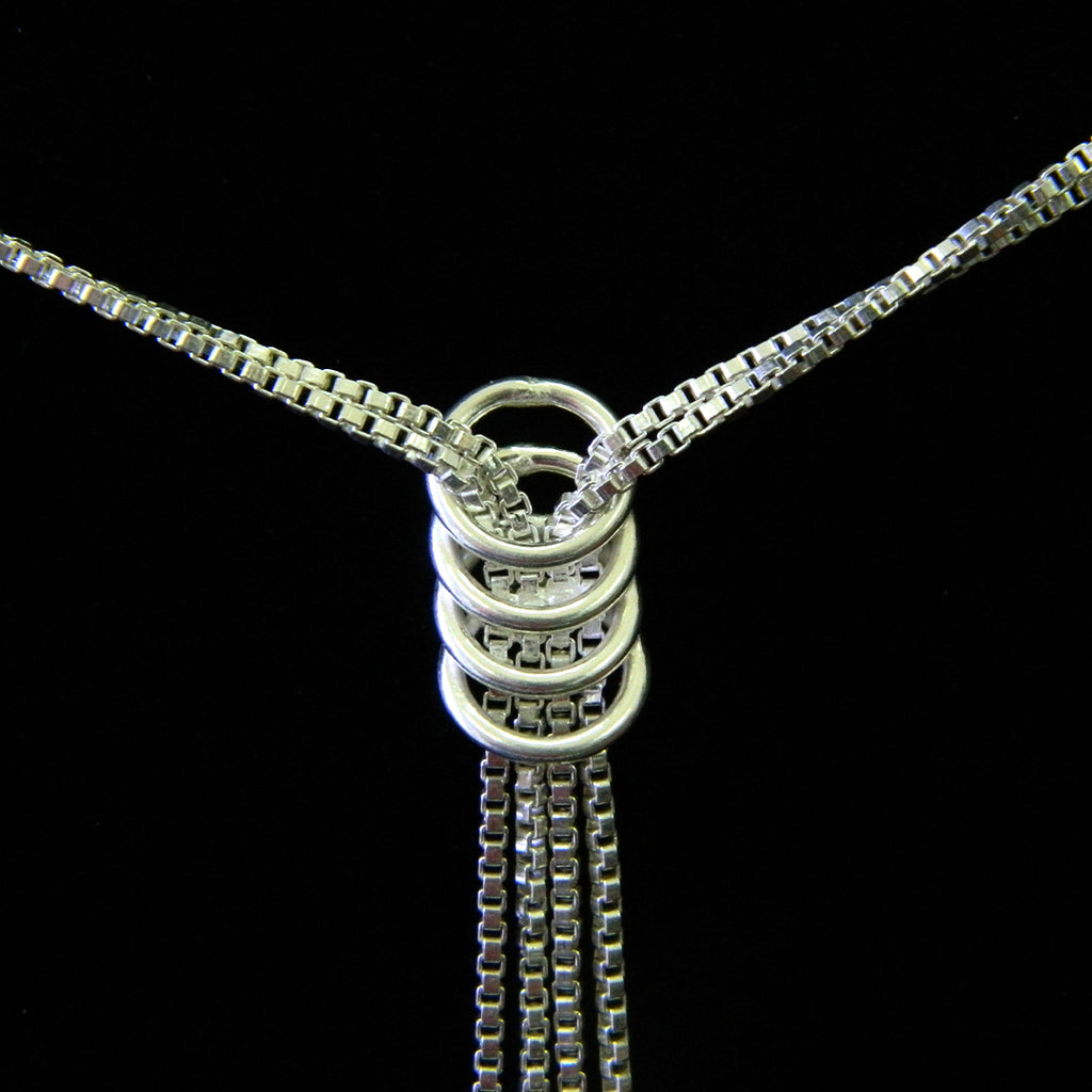Box Link Tassel Knot Necklace