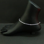 Beaded Snake Chain Silver Anklet