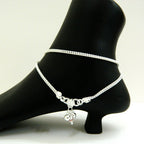 Traditional Indian Style Silver Snake Chain Anklets