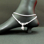 Traditional Indian Style Silver Snake Chain Anklets