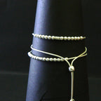 Textured Bead Silver Bracelet