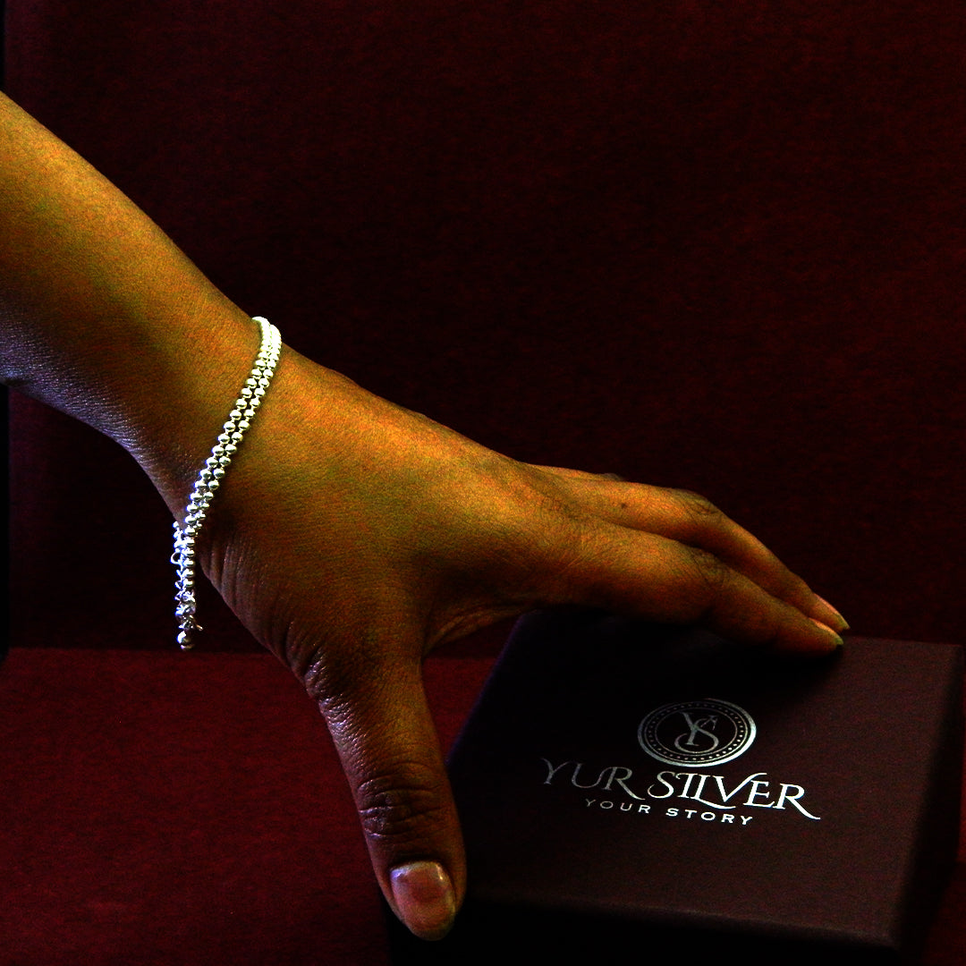 Mini Silver Bead Chain Bracelet