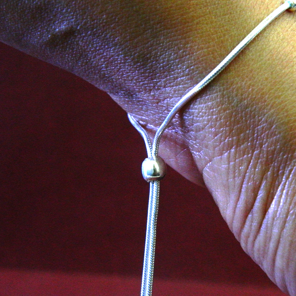 Textured Bead Silver Bracelet