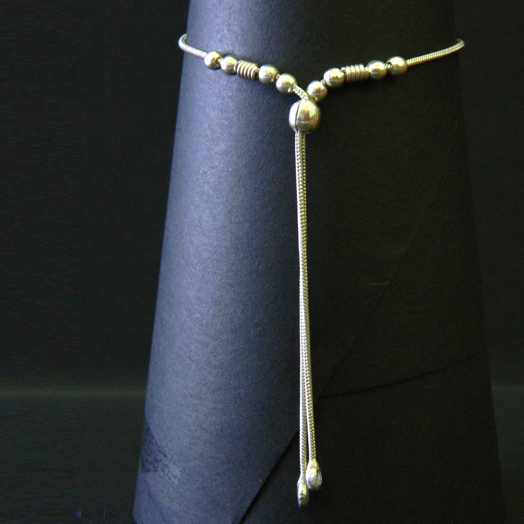 Evil Eye Mini Silver Bead Bracelet