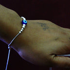 Evil Eye Mini Silver Bead Bracelet
