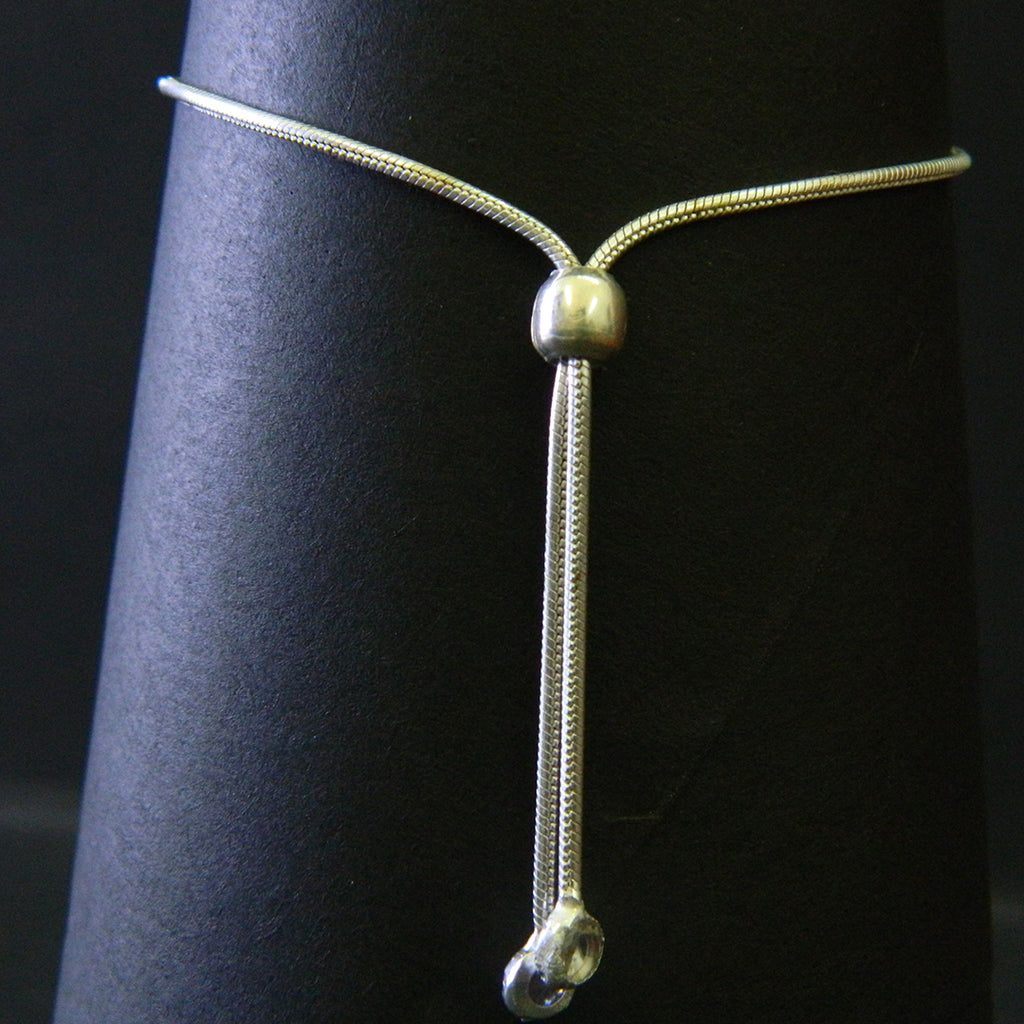 Textured Bead Silver Bracelet