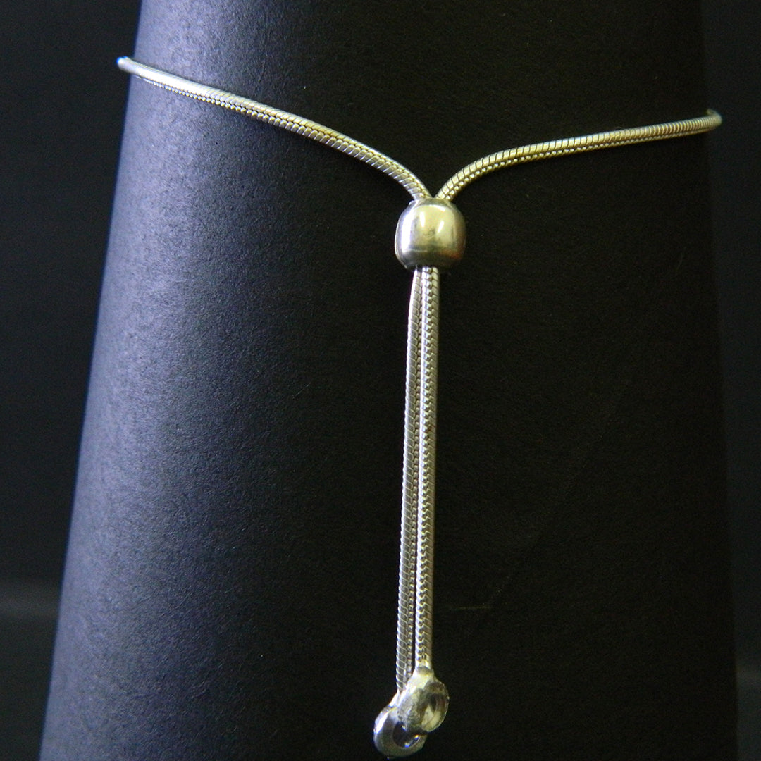 Textured Bead Silver Bracelet