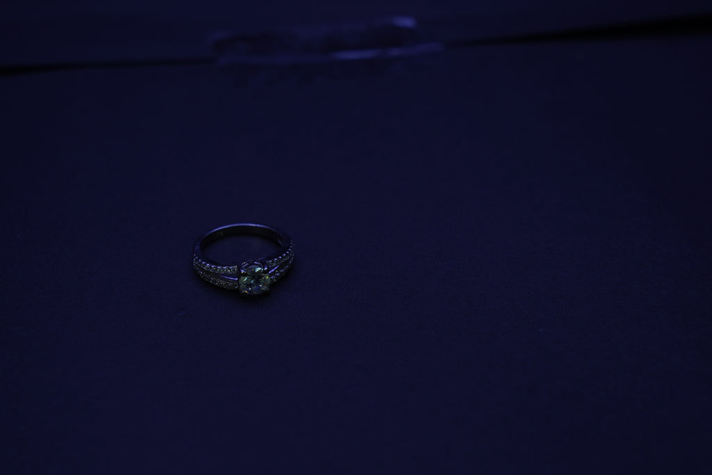 925 Sterling Silver Double Pavé Solitaire Ring