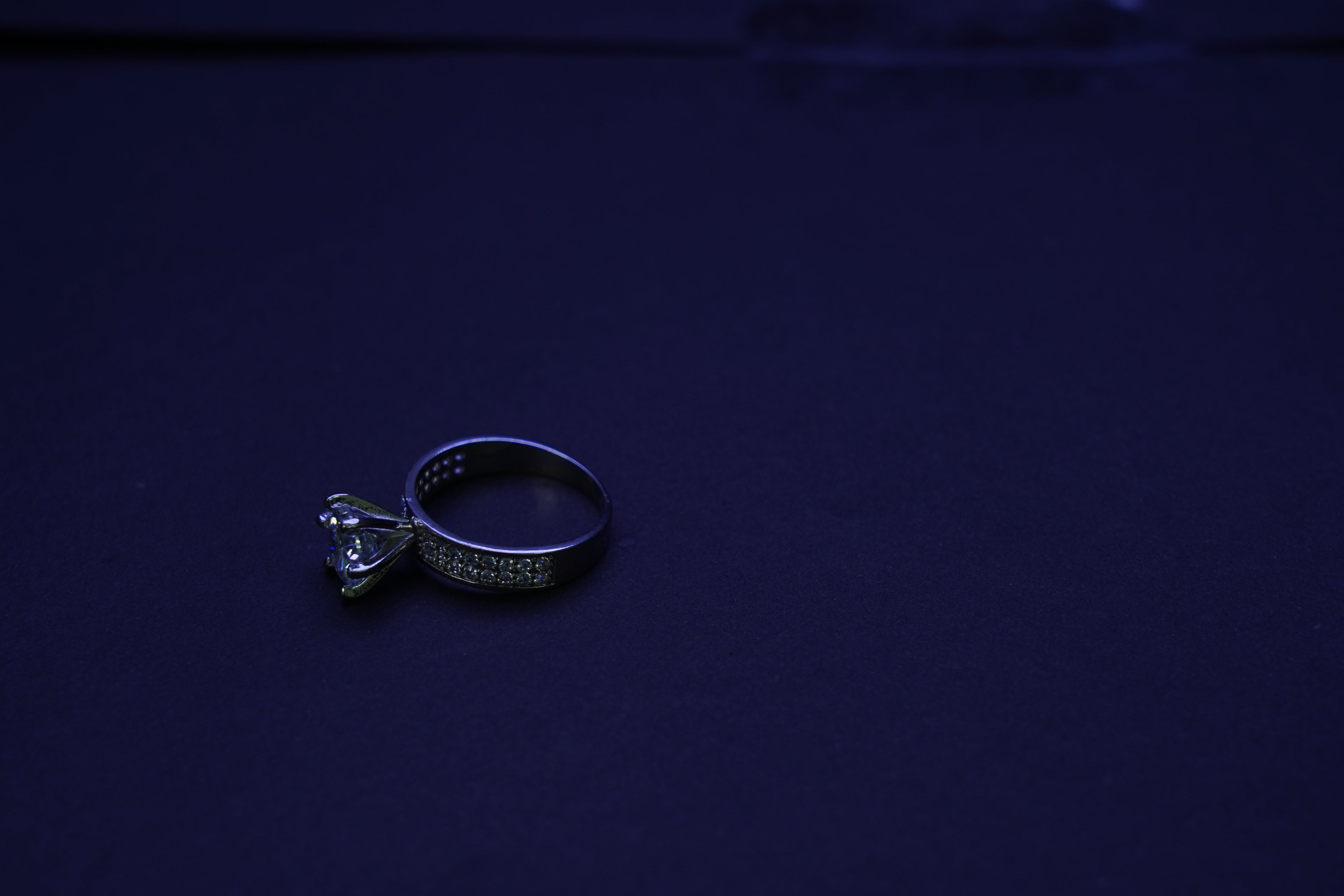 Silver Diamond Band Ring