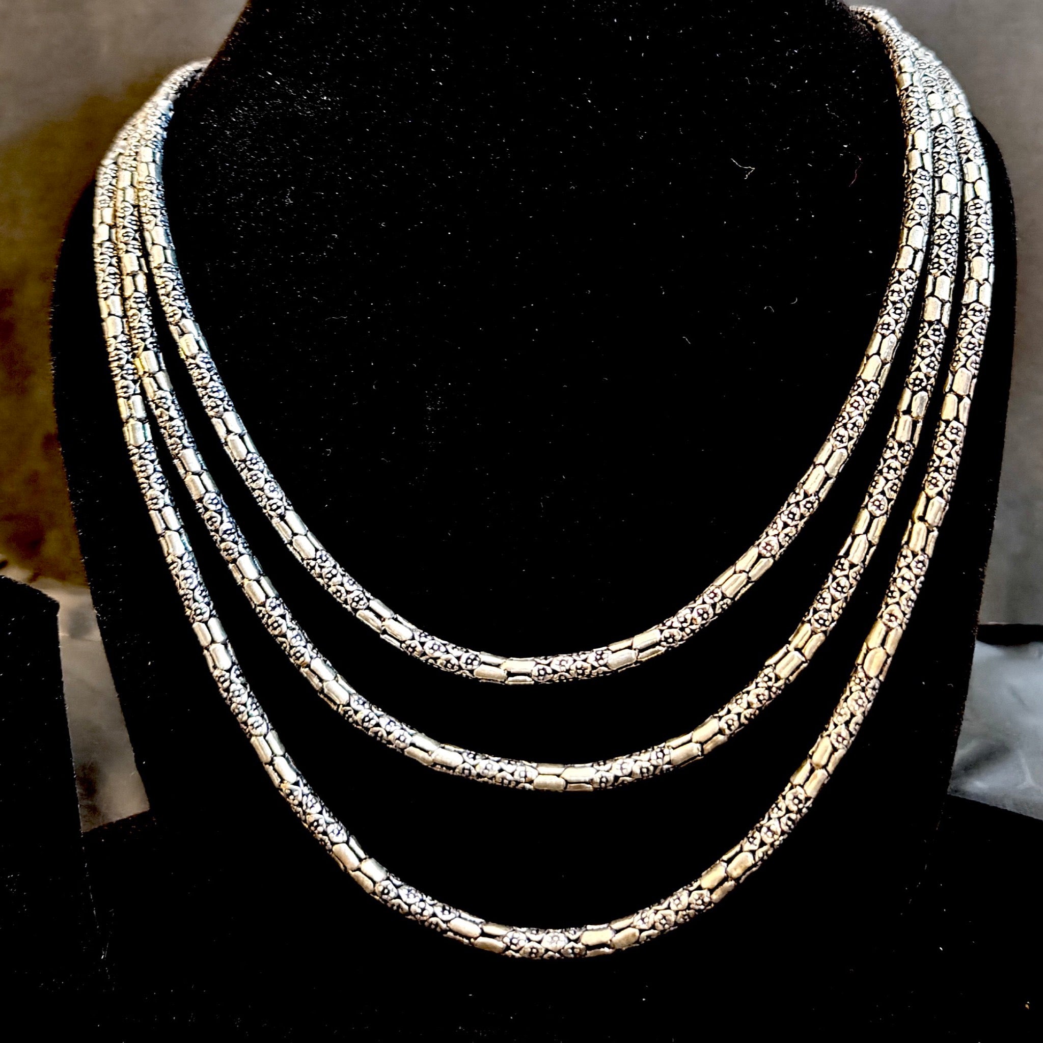 Regal Layered Opera Necklace in 925 Sterling Silver