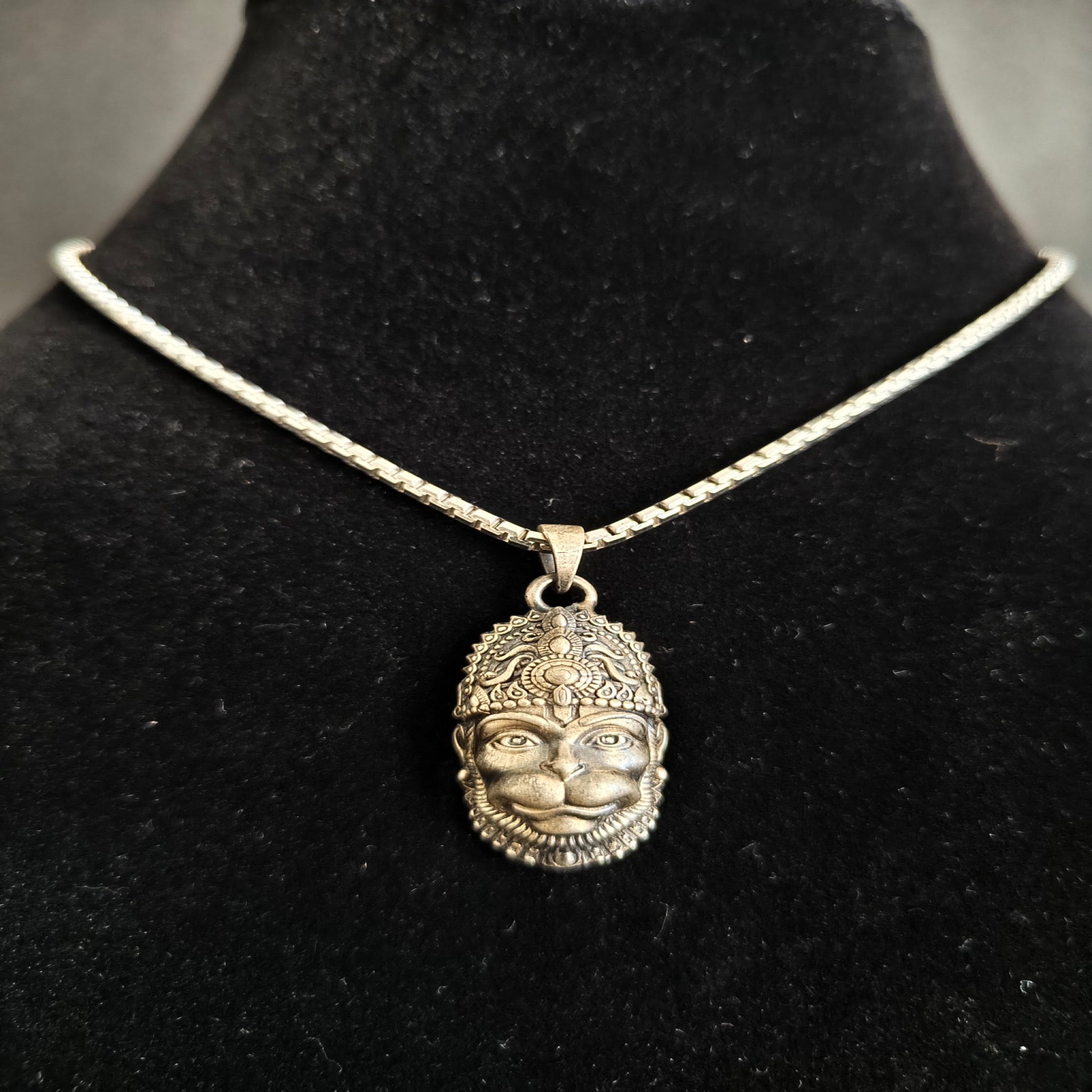 Hanuman Shakti Matte-Finish Face Pendant