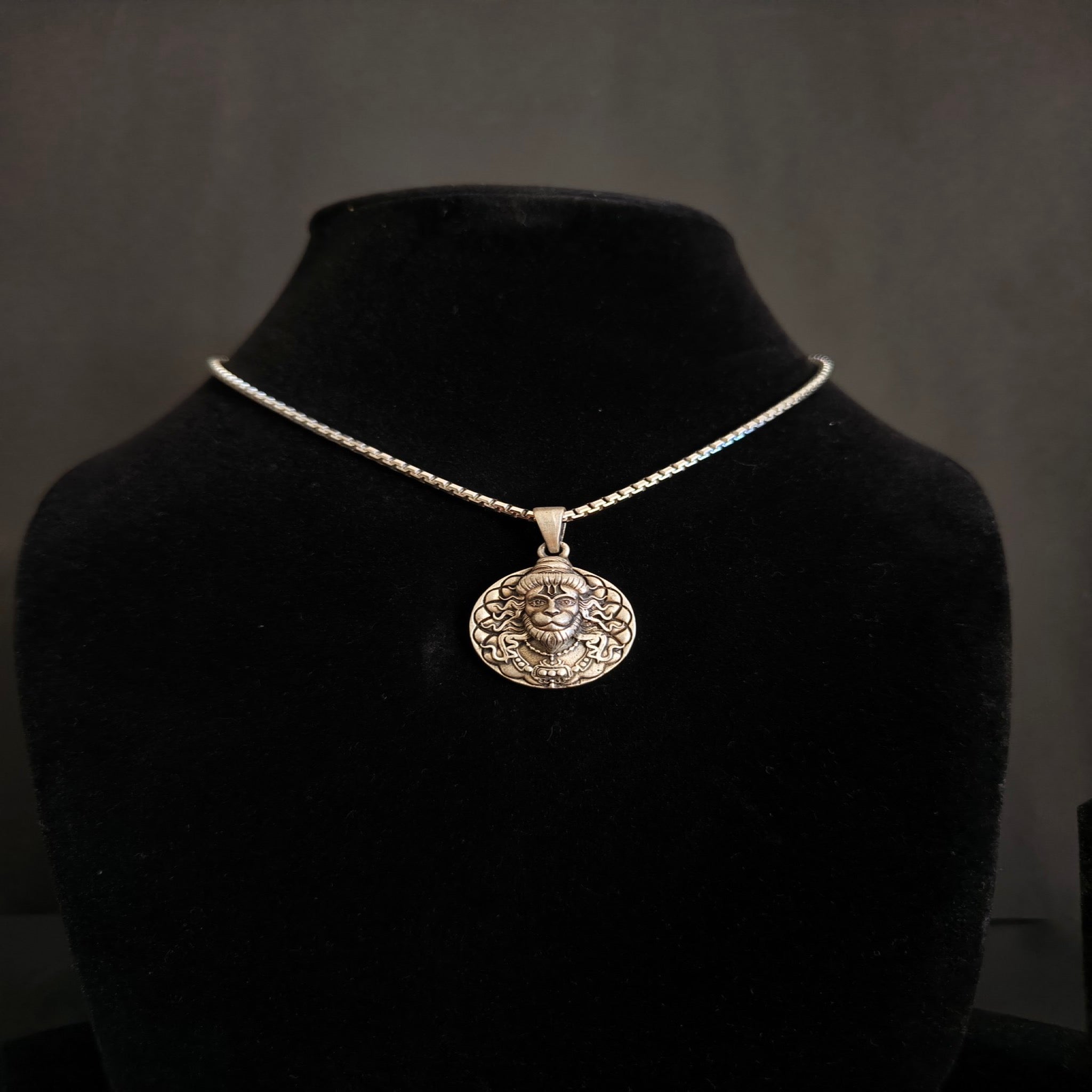 Hanuman Shakti Matte-Finish Face Round Shape Pendant