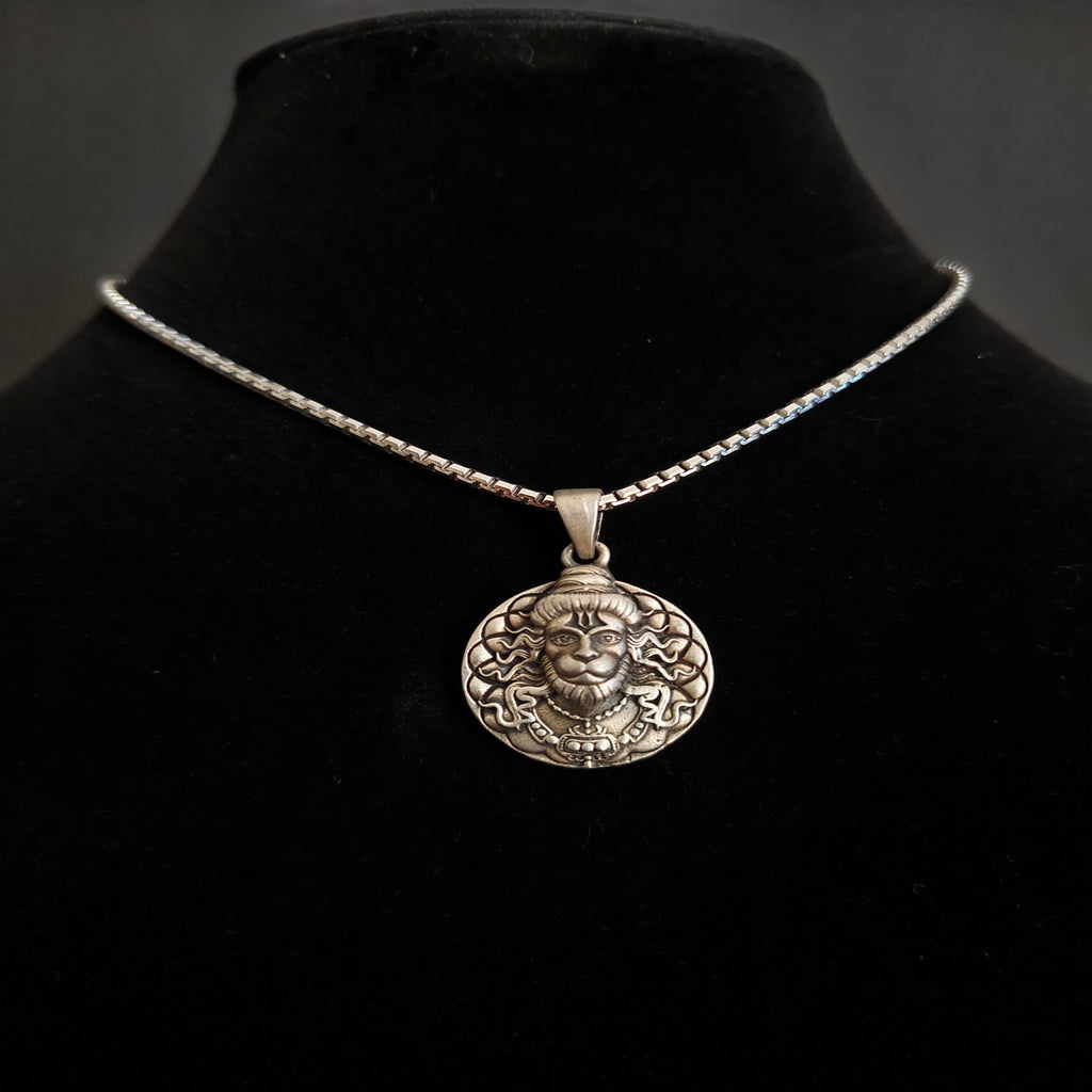 Hanuman Shakti Matte-Finish Face Round Shape Pendant
