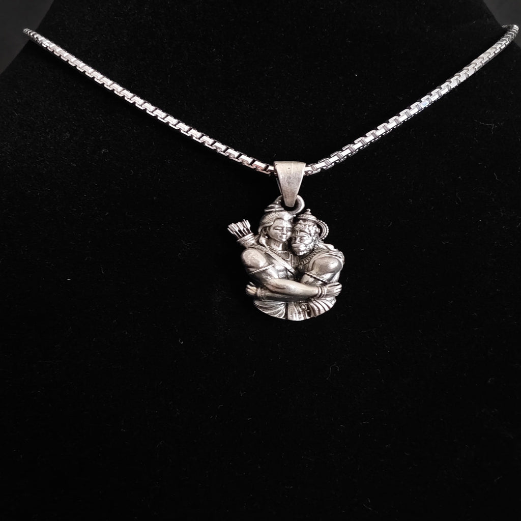 Ram Hanuman Divine Embrace Matte-Finish Pendant (Frameless)