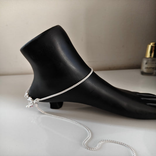 Classic Woven Silver Payal