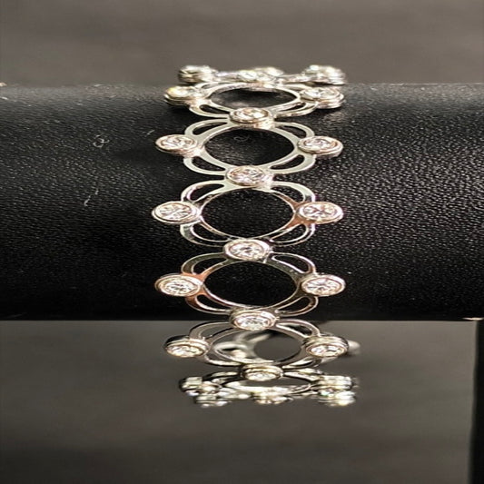 Convertible Floral Link Bracelet in 925 Sterling Silver