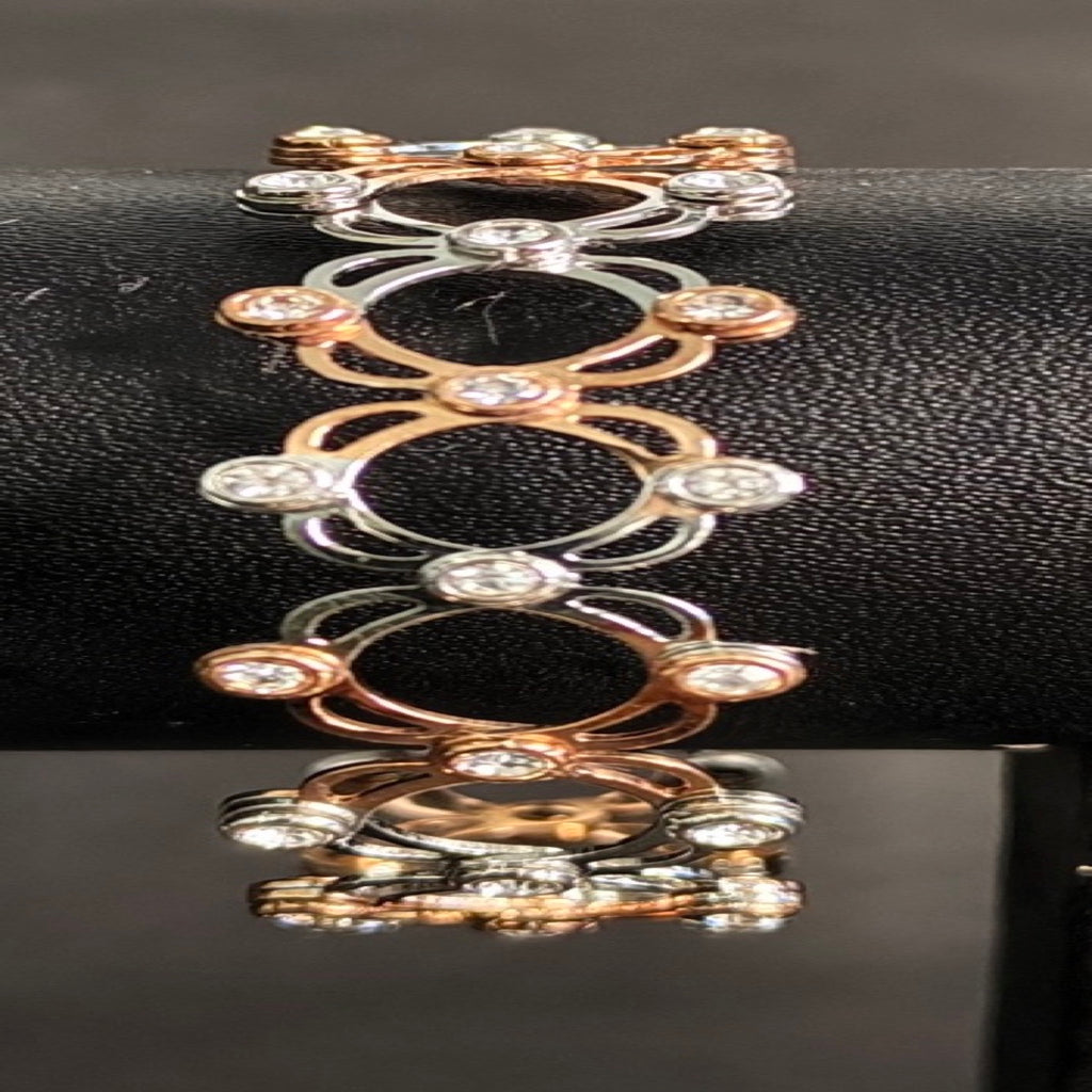 Floral Link Rose Gold-Plated Bracelet (925 Sterling Silver)