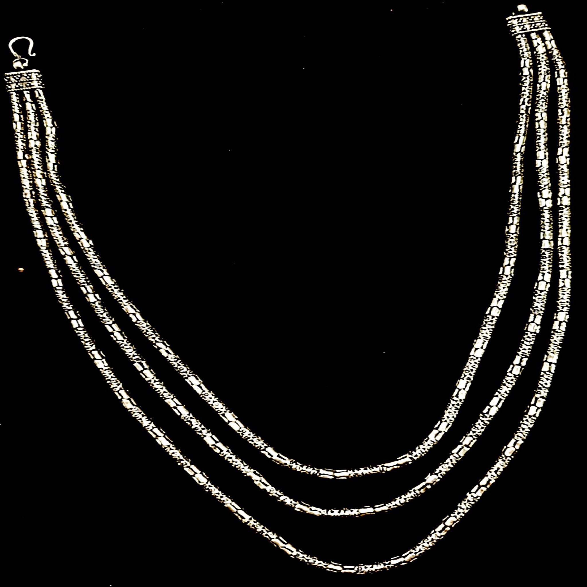 Regal Layered Opera Necklace in 925 Sterling Silver