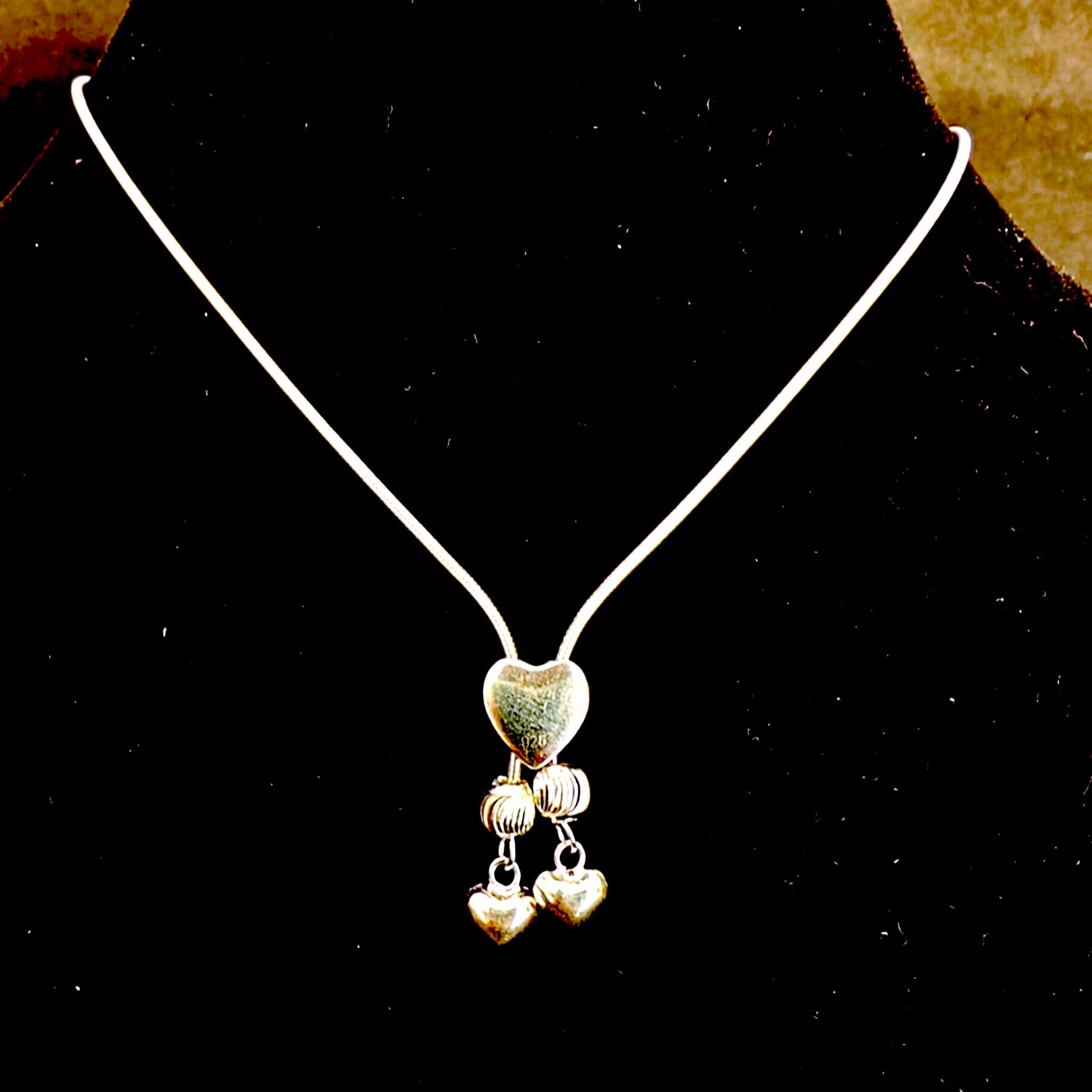 Twin Hearts Dangler Necklace